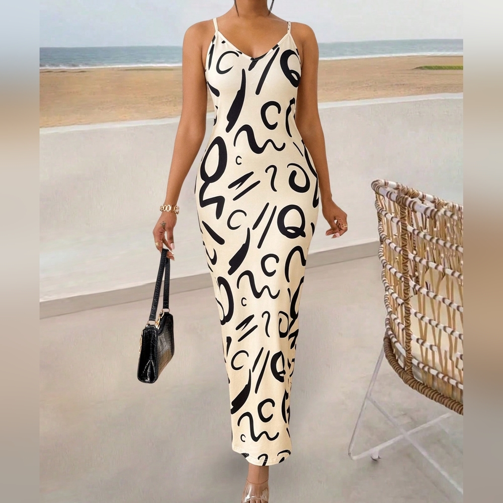 Summer Striped Print Halter Maxi Dress For Women - Picture 7 of 9